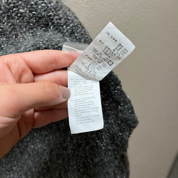 Something Else By Natalie Wood Gray Knit Turtleneck Shawl Pullover Sweater Sz L - Picture 8 of 9